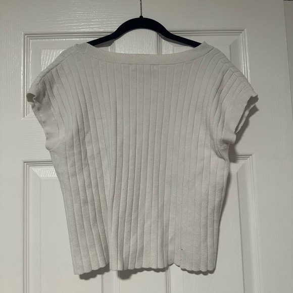Sincerely Jules Off-White Ribbed Knit Top - Picture 2 of 4